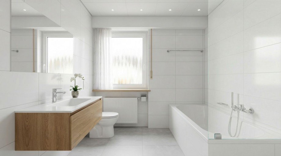 Inspiration: Modernes Bad mit klaren Linien Reihenmittelhaus Donaustauf